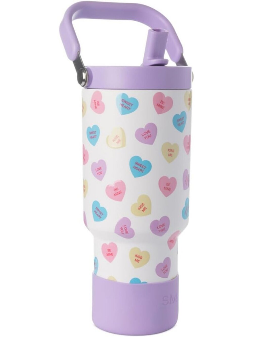 40oz Insulated Water Tumbler with Handle | Stylish Hearts Design | Travel Mug